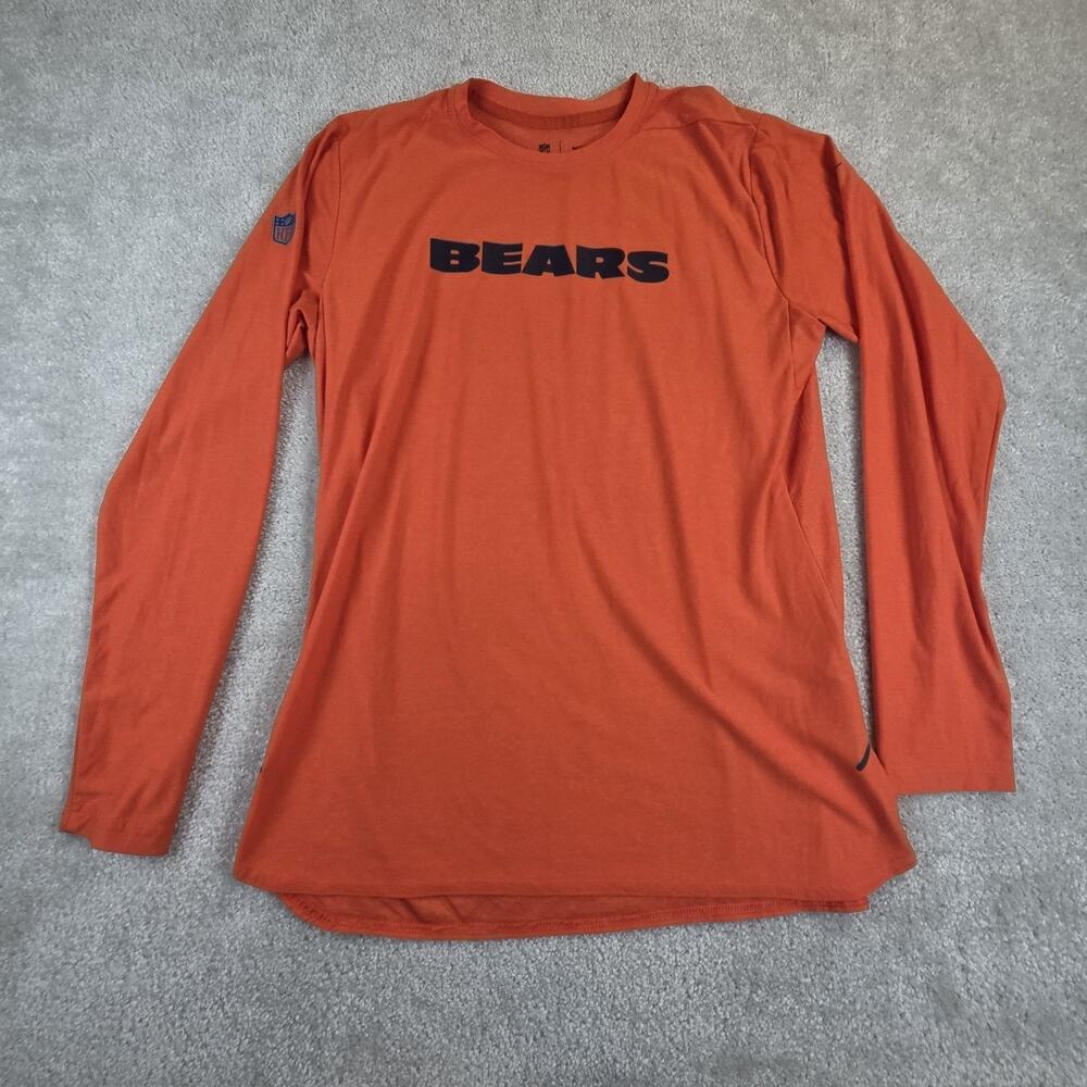 Nike NFL On Field Apparel Chicago Bears Long Sleeve Performance T Shirt Size M